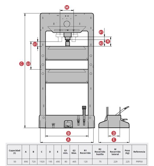 Гидравлический пресс 50 тонн гаражный Мega PRP50 ножной привод