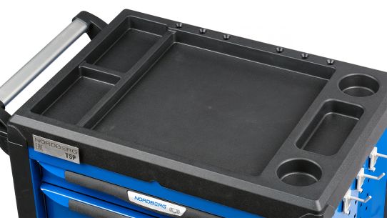 Тележка инструментальная, Nordberg T5P, 5 ящиков, с системой защиты от опрокидывания, синяя