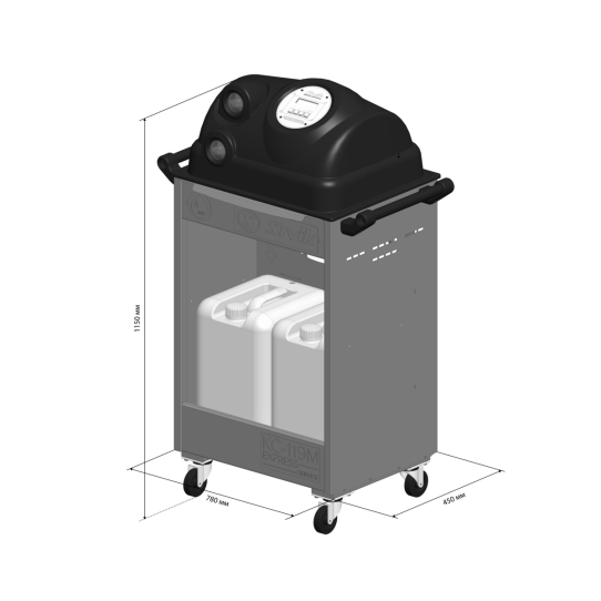 Установка для замены и промывки масла АКПП с электрическим приводом 12В, манометром 5 бар, насосом 3 л/мин Sivik КС-119М