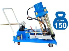 Выпрессовщик шкворней 150 тонн Техносоюз TS-150SR с ручным приводом на тележке Выпрессовщик шкворней 150 тонн Техносоюз TS-150SR с ручным приводом на тележке