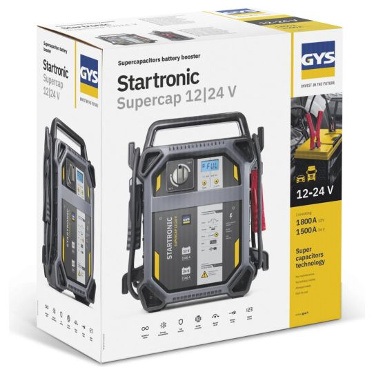 Пусковое устройство бустер 12В 24В пусковой ток от 1050 А автоматический запуск GYS STARTRONIC SUPERCAP 082816