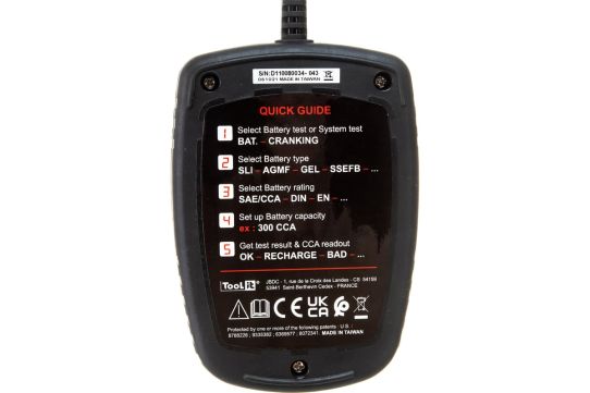 Тестер аккумуляторов 12В AGM, EFB, Gel до 150Ач с цифровым индикатором и защитой от переполюсовки GYS 024175 DBT300