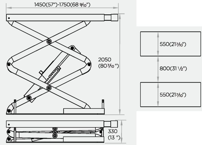 Подъемник ножничный 3т 220В для автосервиса EQFS TS-1104M_220V электрогидравлический