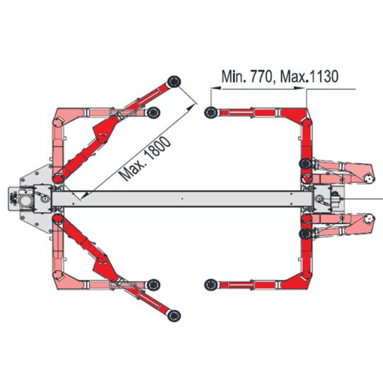 Двухстоечный подъемник eqtree™ TL 2080Е 8т, электрогидравлический, 380В, с верхней синхронизацией, 165-2120 мм