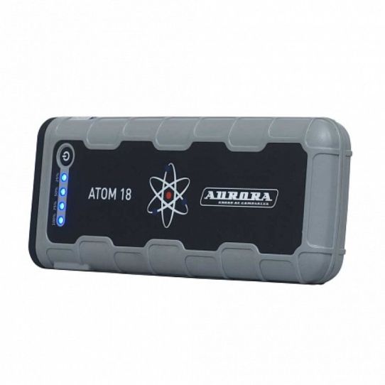 Пусковое устройство бустер 12В, ток пуска до 600А, Li-Polymer аккумулятор емкость 18000мАч, Aurora ATOM 18 18907