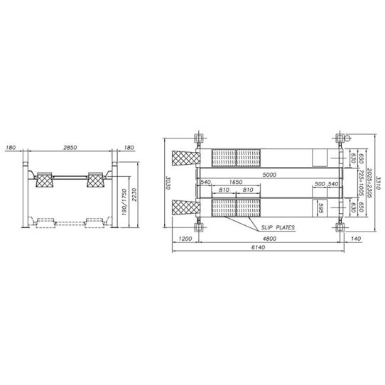 Четырехстоечный подъемник электрогидравлический 4т 380В Apac 1526 B