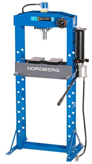 Пресс пневмогидравлический Nordberg N3620A 20т, напольный, с ручным и пневматическим приводом, ходом штока 190 мм, подвижным цилиндром