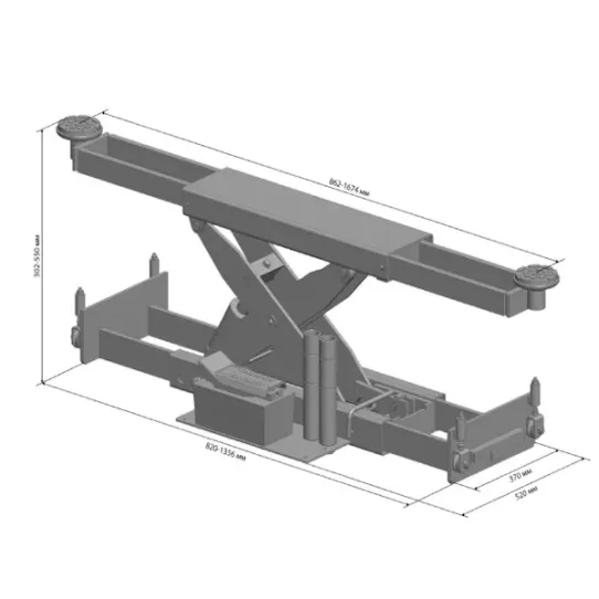 Траверса пневмогидравлическая для четырехстоечных подъемников, 3,6 т Sivik ТР-532