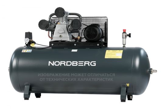 Поршневой компрессор 500 л, 1400 л/м, 380В, 7.5 кВт, ременной, масляный Nordberg NCP500/1400