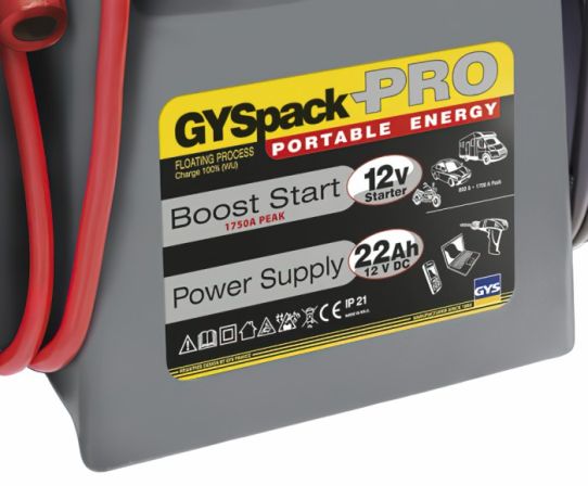 Пусковое устройство 1750А для дизельных и бензиновых авто, встроенный аккумулятор 22000мАч, фонарь, Power Bank GYS GYSPACK PRO 026155