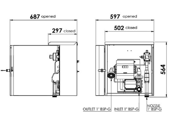 Топливораздаточная колонка для дизеля 24 в Adam Pumps Armadillo 60 24V AR60412