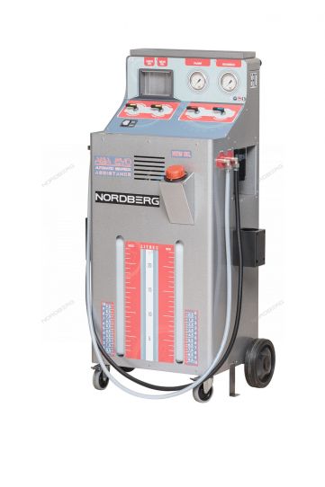 Установка для замены и промывки масла в АКПП с электрическим приводом 220В, манометром до 10 бар, резервуары 2х25 л Nordberg AGA EVO