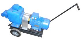 Самовсасывающий дренажный насос Ампика АНС-130 с э/д 7,5 кВт на тележке