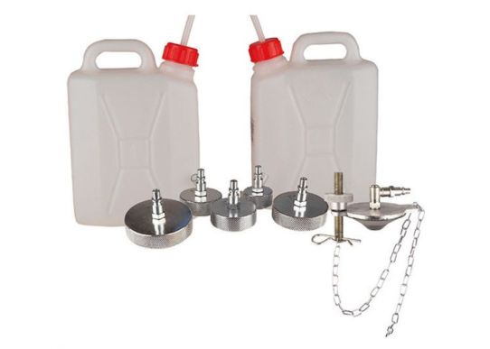 Установка для прокачки тормозов и сцепления пневматическая, емкость 5 л, 2.5 бар с манометром, переносная Apac 1883KIT