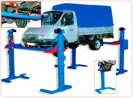 Подкатной подъемник электромеханический 6т АСО ПП-6, 4 колонны