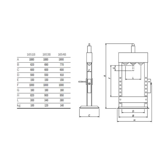Пресс гидравлический Apac 1654BP 20т, напольный