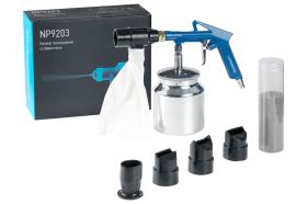 Пескоструйный пистолет Nordberg NP9203, с бачком для абразива 0.85 л, со сбором песка, рабочим давлением 3-4 бар