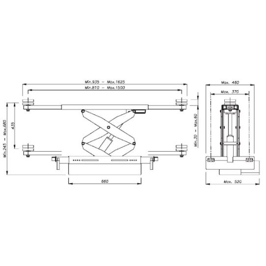 Гидравлическая траверса для четырехстоечного подъемника для ямы, 3т OMA 542R.04