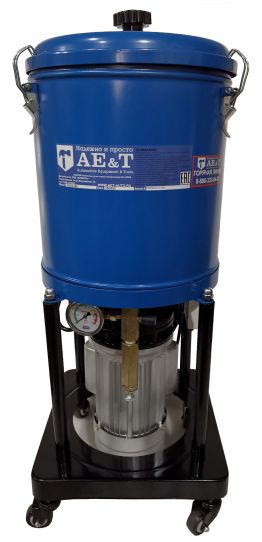 Нагнетатель смазки электрический с емкостью 25 л, выходное давление до 300 бар, производительность 600 г/мин, AE&T EG25-220
