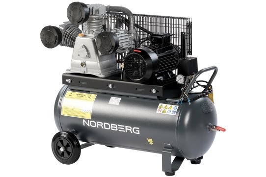 Поршневой компрессор 100 л, 950 л/м, 380В, 5.5 кВт, ременной, Nordberg