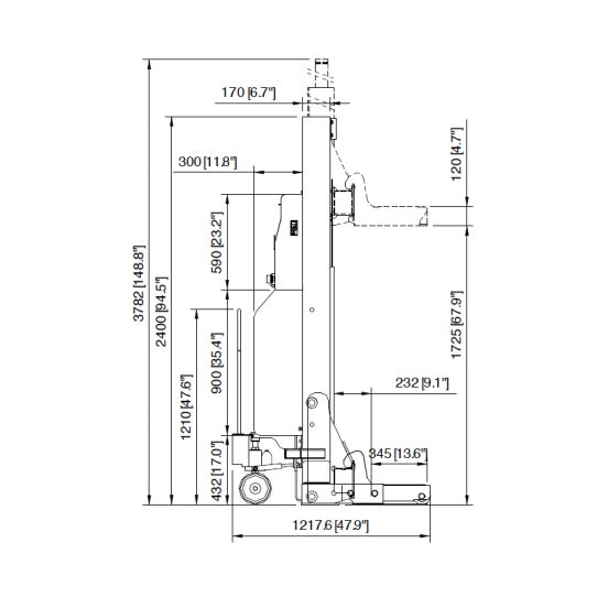 Подкатной подъемник для грузовых автомобилей электрогидравлический 7.5т OMER MCO 7,5 T, одностоечный