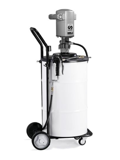 Нагнетатель смазки пневматический для бочек на 50 л, выходное давление 300 бар с насосом PM35 60:1 Samoa 423160
