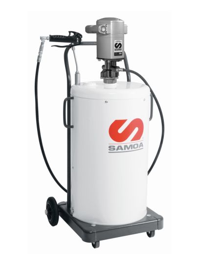 Нагнетатель смазки пневматический на 50 л, с тележкой на колесах, производительность 900 г/мин Samoa 486510