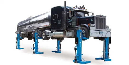 Подкатной подъемник для грузовых автомобилей электромеханический 51т Ravaglioli RAV263, 6 колонн