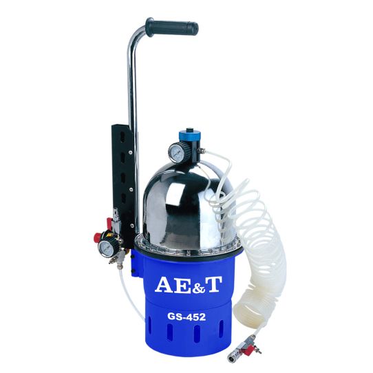 Установка для прокачки и замены тормозной жидкости пневматическая, емкость 10 л с манометром и 3.1 м шлангом AE&T GS-452