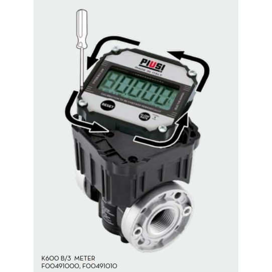 Счетчик учета топлива 10-100 Piusi K600 B/3 Diesel F00492000 электронный с импульсным выходом