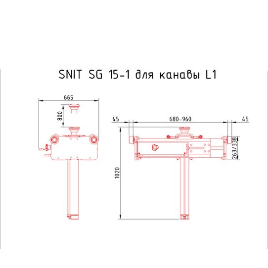 Канавный пневмогидравлический подъемник 15т, навесной Одноштоковый SG15-1 SNIT