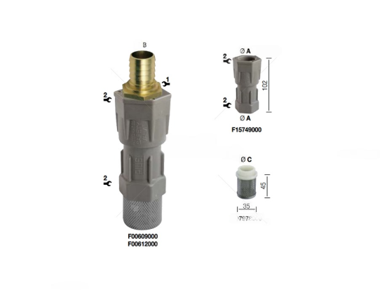 Донный клапан 1" BSP Piusi Foot valve F15749000