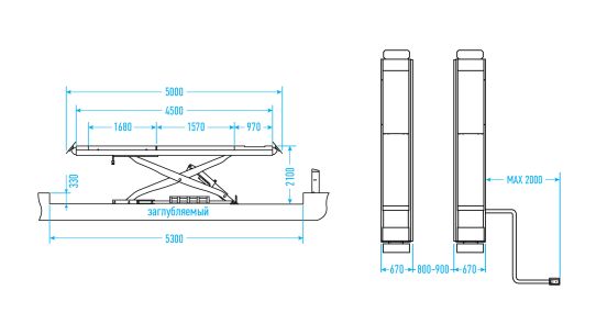 Подъемник ножничный 4.5т 380В для сход-развала Nordberg N634-4,5G_380_H электрогидравлический