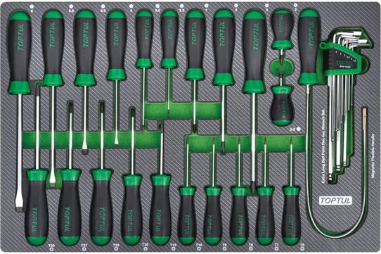 Тележка инструментальная TOPTUL GE-21351, 7 ящиков, с набором инструментов 213 предметов 