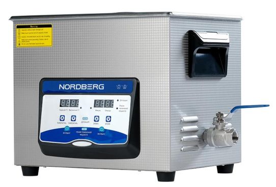 Ультразвуковая ванна 9л 40 кГц с подогревом и дегазацией, 220В для деталей и топливных форсунок Nordberg NU100D