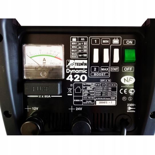 Пуско-зарядное устройство для 12В и 24В аккумуляторов с пусковым током 400А 829382 TELWIN