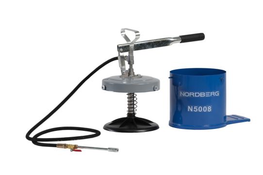 Нагнетатель смазки ручной 8 л, Nordberg N5008, механический, с шлангом 1.8 метра
