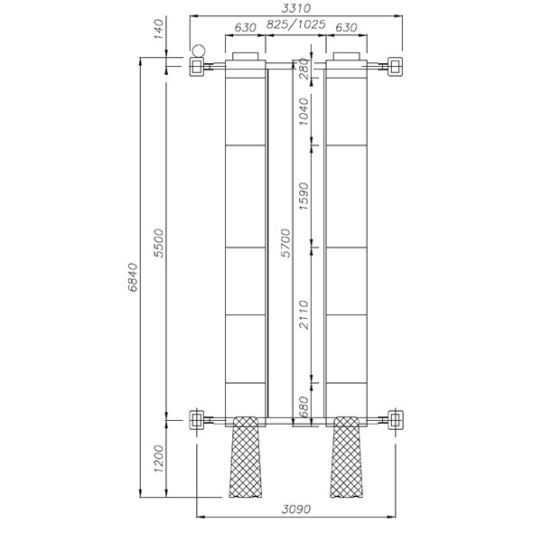 Четырехстоечный подъемник электрогидравлический 5т 380В Apac 1526BL5