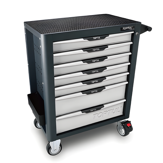 Тележка инструментальная TOPTUL GE-26109, 7 ящиков, с набором инструментов 261 предмет 