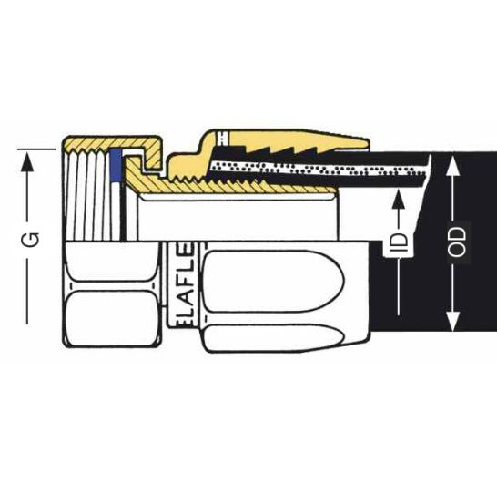Фитинг с внутренней резьбой 1" под шланг 16 мм Elaflex M16-1cr