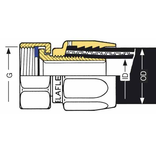 Фитинг с внутренней резьбой 1" под шланг 25 мм Elaflex M25-1cr