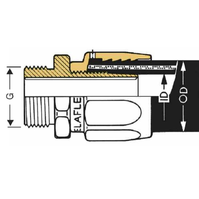 Фитинг с внешней резьбой 1" под шланг 19 мм Elaflex V19-1cr