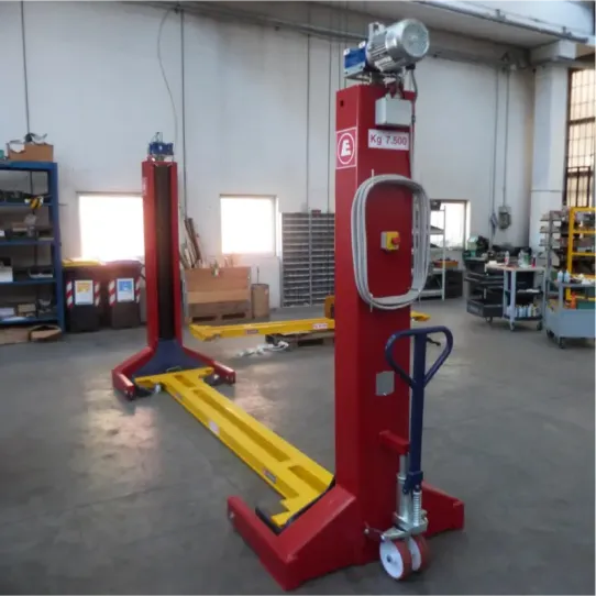 Подкатной подъемник для грузовых автомобилей проводной 30т EMANUEL MCL75.4.S AF, 4 колонны