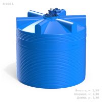 Емкость V 8000 литров с лопастной мешалкой