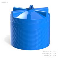 Емкость V 8000 литров с пропеллерной мешалкой