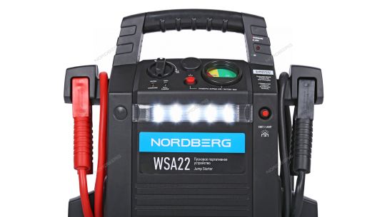 Пусковое устройство 12 В 1200 А бустер с функцией Power Bank и фонариком Nordberg WSA22
