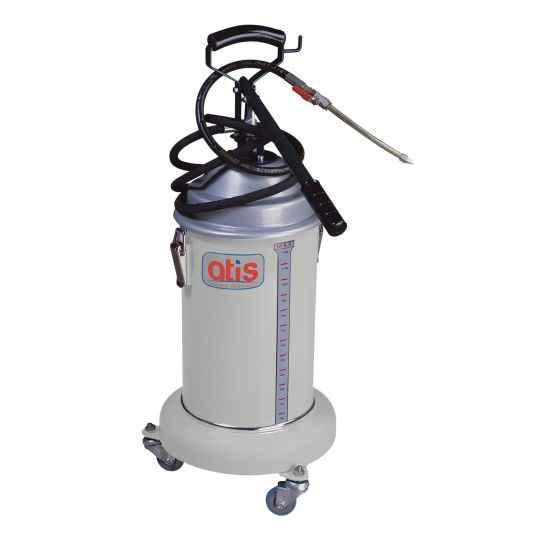 Нагнетатель смазки мобильный на 13 л, Atis HG-68012 6-8 бар, механический, с производительностью 120 гр/мин