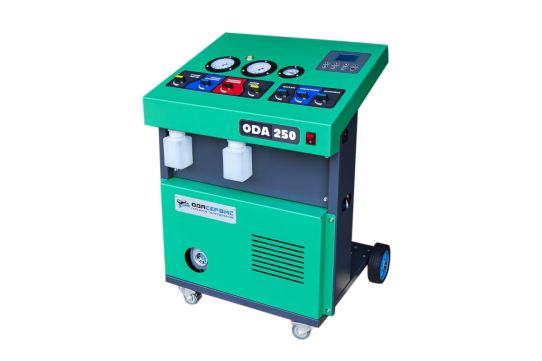 Установка ручная для заправки автомобильных кондиционеров ОДА Сервис ODA-250 с электронными весами с выносным дисплеем