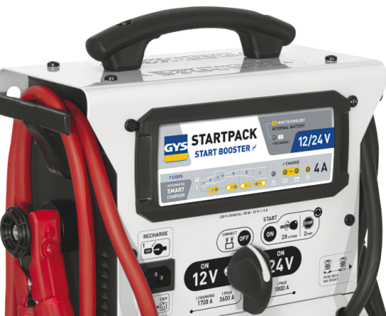 Пусковое устройство  12В 24В, ток запуска до 3600А, 32000мАч SLA, 220В, GYS STARTPACK 12-24 026285
