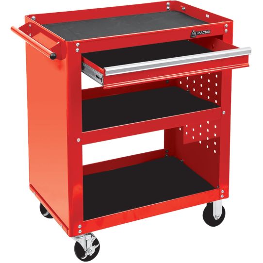Тележка инструментальная МАСТАК 520-01580R, 3 полки и выдвижной ящик, без инструментов